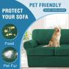imageHVERSAILTEX Sofa Cover 4 Piece T Cushion Sofa Slipcovers Couch Cover Furniture Protector Stretch T Cushion Sofa Covers for 3 Cushion Couch with 3 Individual T Cushion Covers IvoryGreen