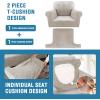 imageHVERSAILTEX Sofa Cover 4 Piece T Cushion Sofa Slipcovers Couch Cover Furniture Protector Stretch T Cushion Sofa Covers for 3 Cushion Couch with 3 Individual T Cushion Covers IvoryOatmeal