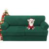 imageHVERSAILTEX Sofa Cover 4 Piece T Cushion Sofa Slipcovers Couch Cover Furniture Protector Stretch T Cushion Sofa Covers for 3 Cushion Couch with 3 Individual T Cushion Covers IvoryGreen