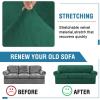 imageHVERSAILTEX Sofa Cover 4 Piece T Cushion Sofa Slipcovers Couch Cover Furniture Protector Stretch T Cushion Sofa Covers for 3 Cushion Couch with 3 Individual T Cushion Covers IvoryGreen