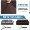 imageHVERSAILTEX Sofa Cover 4 Piece T Cushion Sofa Slipcovers Couch Cover Furniture Protector Stretch T Cushion Sofa Covers for 3 Cushion Couch with 3 Individual T Cushion Covers IvoryBrown
