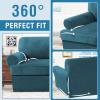 imageHVERSAILTEX Sofa Cover 4 Piece T Cushion Sofa Slipcovers Couch Cover Furniture Protector Stretch T Cushion Sofa Covers for 3 Cushion Couch with 3 Individual T Cushion Covers IvoryDeep Teal