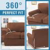 imageHVERSAILTEX Sofa Cover 4 Piece T Cushion Sofa Slipcovers Couch Cover Furniture Protector Stretch T Cushion Sofa Covers for 3 Cushion Couch with 3 Individual T Cushion Covers IvoryCaramel