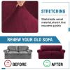 imageHVERSAILTEX Sofa Cover 4 Piece T Cushion Sofa Slipcovers Couch Cover Furniture Protector Stretch T Cushion Sofa Covers for 3 Cushion Couch with 3 Individual T Cushion Covers IvoryBurgundy