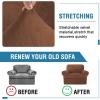 imageHVERSAILTEX Sofa Cover 4 Piece T Cushion Sofa Slipcovers Couch Cover Furniture Protector Stretch T Cushion Sofa Covers for 3 Cushion Couch with 3 Individual T Cushion Covers IvoryCaramel