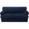 imageHVERSAILTEX Sofa Cover 4 Piece T Cushion Sofa Slipcovers Couch Cover Furniture Protector Stretch T Cushion Sofa Covers for 3 Cushion Couch with 3 Individual T Cushion Covers IvoryNavy