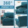 imageHVERSAILTEX Sofa Cover 4 Piece T Cushion Sofa Slipcovers Couch Cover Furniture Protector Stretch T Cushion Sofa Covers for 3 Cushion Couch with 3 Individual T Cushion Covers IvoryDeep Teal