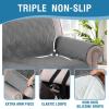 imageHVERSAILTEX Sofa Covers for 3 Cushion Couch Dog Couch Protector Furniture Covers for Pets 100 Waterproof Cover with NonSkid Backing ampamp Elastic StrapsSofa Coconut MilkDove Grey