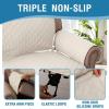 imageHVERSAILTEX Sofa Covers for 3 Cushion Couch Dog Couch Protector Furniture Covers for Pets 100 Waterproof Cover with NonSkid Backing ampamp Elastic StrapsSofa Coconut MilkCoconut Milk