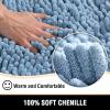 imageHVERSAILTEX Toilet Mat U Shaped Bathroom Rugs Bath Mats for Bathroom Non Slip Luxury Chenille Bath Mat U Shape 20x24 Extra Soft and Absorbent Shaggy Rugs Washable Dry Fast  Aqua FoamCool Blue