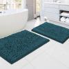 imageHVERSAILTEX Toilet Mat U Shaped Bathroom Rugs Bath Mats for Bathroom Non Slip Luxury Chenille Bath Mat U Shape 20x24 Extra Soft and Absorbent Shaggy Rugs Washable Dry Fast  Aqua FoamDark Teal