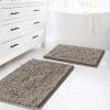 imageHVERSAILTEX Extra Thick Chenille Plush Pattern Bath Rugs for Bathroom Non Slip  Soft Plush Shaggy Bath Mats for Bathroom Floor Indoor Mats Rugs for Entryway Dark Grey 32 x 20 Plus 24 x 17 InchesDark Grey
