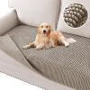imageHVERSAILTEX Plush Chenille Dog Bed Cover Thick Soft Sofa Cover for 3 Cushion Couch Anti Slip Couch Cover Furniture Protector for Dog Pet Cat 35quot x 82quot DoveTaupe