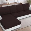 imageHVERSAILTEX Sectional Couch Covers 1 Piece Chaise Slipcover L Shape Separate Cushion Couch Cover for Both LeftRight Sectional Couch Seat Only 1 Chaises IvoryChocolate