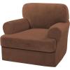 imageHVERSAILTEX Sofa Cover 4 Piece T Cushion Sofa Slipcovers Couch Cover Furniture Protector Stretch T Cushion Sofa Covers for 3 Cushion Couch with 3 Individual T Cushion Covers IvoryCaramel