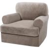 imageHVERSAILTEX Sofa Cover 4 Piece T Cushion Sofa Slipcovers Couch Cover Furniture Protector Stretch T Cushion Sofa Covers for 3 Cushion Couch with 3 Individual T Cushion Covers IvoryTaupe