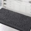 imageHVERSAILTEX Toilet Mat U Shaped Bathroom Rugs Bath Mats for Bathroom Non Slip Luxury Chenille Bath Mat U Shape 20x24 Extra Soft and Absorbent Shaggy Rugs Washable Dry Fast  Aqua FoamGrey