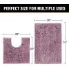 imageBath Mats Non Slip for Bathroom Rugs Soft Absorbent Shaggy MicrofiberMachineWashable Dry Fast Bedroom Area Rugs Perfect for Door Mat 32quotx 20quot and 20quot x 20quot U Shape Mauve