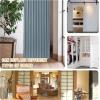 imageHVERSAILTEX 100 Blackout Linen Curtain Accordion Door Curtains for Doorway Privacy Folding Closet Door Curtain Room Divider Sliding Door Shade with Hooks 1 Panel W100 x L78 Heather IvoryHeather Stone Blue