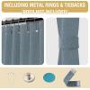 imageHVERSAILTEX 100 Blackout Linen Curtain Accordion Door Curtains for Doorway Privacy Folding Closet Door Curtain Room Divider Sliding Door Shade with Hooks 1 Panel W100 x L78 Heather IvoryHeather Stone Blue