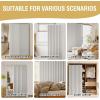 imageHVERSAILTEX 100 Blackout Linen Curtain Accordion Door Curtains for Doorway Privacy Folding Closet Door Curtain Room Divider Sliding Door Shade with Hooks 1 Panel W100 x L78 Heather IvoryHeather Porcelain