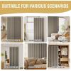imageHVERSAILTEX 100 Blackout Linen Curtain Accordion Door Curtains for Doorway Privacy Folding Closet Door Curtain Room Divider Sliding Door Shade with Hooks 1 Panel W100 x L78 Heather IvoryHeather Taupe