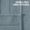 imageHVERSAILTEX 100 Blackout Linen Curtain Accordion Door Curtains for Doorway Privacy Folding Closet Door Curtain Room Divider Sliding Door Shade with Hooks 1 Panel W100 x L78 Heather IvoryHeather Stone Blue