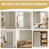 imageHVERSAILTEX 100 Blackout Linen Curtain Accordion Door Curtains for Doorway Privacy Folding Closet Door Curtain Room Divider Sliding Door Shade with Hooks 1 Panel W100 x L78 Heather IvoryHeather Ivory