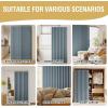 imageHVERSAILTEX 100 Blackout Linen Curtain Accordion Door Curtains for Doorway Privacy Folding Closet Door Curtain Room Divider Sliding Door Shade with Hooks 1 Panel W100 x L78 Heather IvoryHeather Stone Blue