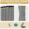 imageHVERSAILTEX 100 Blackout Linen Curtain Accordion Door Curtains for Doorway Privacy Folding Closet Door Curtain Room Divider Sliding Door Shade with Hooks 1 Panel W100 x L78 Heather IvoryHeather Gray