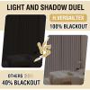 imageHVERSAILTEX 100 Blackout Linen Curtain Accordion Door Curtains for Doorway Privacy Folding Closet Door Curtain Room Divider Sliding Door Shade with Hooks 1 Panel W100 x L78 Heather IvoryHeather Gray