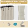 imageHVERSAILTEX 100 Blackout Linen Curtain Accordion Door Curtains for Doorway Privacy Folding Closet Door Curtain Room Divider Sliding Door Shade with Hooks 1 Panel W100 x L78 Heather IvoryHeather Ivory