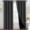 imageHVERSAILTEX 100 Blackout Patio Curtains Thermal Insulated Curtains for Sliding Door Extra Wide Window Panels Full Light Blocking Grommet Curtain with Black Liner W100 x L84 inch  Warm TaupeBlackout Charcoal Gray