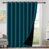 imageHVERSAILTEX 100 Blackout Patio Curtains Thermal Insulated Curtains for Sliding Door Extra Wide Window Panels Full Light Blocking Grommet Curtain with Black Liner W100 x L84 inch  Warm TaupeBlackout Dark Teal