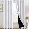 imageHVERSAILTEX 100 Blackout Patio Curtains Thermal Insulated Curtains for Sliding Door Extra Wide Window Panels Full Light Blocking Grommet Curtain with Black Liner W100 x L84 inch  Warm TaupeBlackout Pure White