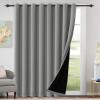 imageHVERSAILTEX 100 Blackout Patio Curtains Thermal Insulated Curtains for Sliding Door Extra Wide Window Panels Full Light Blocking Grommet Curtain with Black Liner W100 x L84 inch  Warm TaupeBlackout Dove Gray