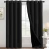 imageHVERSAILTEX 100 Blackout Patio Curtains Thermal Insulated Curtains for Sliding Door Extra Wide Window Panels Full Light Blocking Grommet Curtain with Black Liner W100 x L84 inch  Warm TaupeBlackout Jet Black