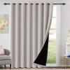 imageHVERSAILTEX 100 Blackout Patio Curtains Thermal Insulated Curtains for Sliding Door Extra Wide Window Panels Full Light Blocking Grommet Curtain with Black Liner W100 x L84 inch  Warm TaupeBlackout Pumice Stone