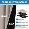 imageHVERSAILTEX 100 Blackout Patio Curtains Thermal Insulated Curtains for Sliding Door Extra Wide Window Panels Full Light Blocking Grommet Curtain with Black Liner W100 x L84 inch  Warm TaupeBlackout Natural Sand