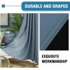 imageHVERSAILTEX 100 Blackout Patio Curtains Thermal Insulated Curtains for Sliding Door Extra Wide Window Panels Full Light Blocking Grommet Curtain with Black Liner W100 x L84 inch  Warm TaupeBlackout Stone Blue
