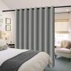 imageHVERSAILTEX 100 Blackout Patio Curtains Thermal Insulated Curtains for Sliding Door Extra Wide Window Panels Full Light Blocking Grommet Curtain with Black Liner W100 x L84 inch  Warm TaupeBlackout Dove Gray