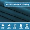 imageHVERSAILTEX 100 Blackout Patio Curtains Thermal Insulated Curtains for Sliding Door Extra Wide Window Panels Full Light Blocking Grommet Curtain with Black Liner W100 x L84 inch  Warm TaupeBlackout Dark Teal