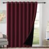imageHVERSAILTEX 100 Blackout Patio Curtains Thermal Insulated Curtains for Sliding Door Extra Wide Window Panels Full Light Blocking Grommet Curtain with Black Liner W100 x L84 inch  Warm TaupeBlackout Burgundy