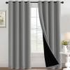 imageHVERSAILTEX 100 Blackout Patio Curtains Thermal Insulated Curtains for Sliding Door Extra Wide Window Panels Full Light Blocking Grommet Curtain with Black Liner W100 x L84 inch  Warm TaupeBlackout Dove Gray