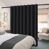 imageHVERSAILTEX 100 Blackout Patio Curtains Thermal Insulated Curtains for Sliding Door Extra Wide Window Panels Full Light Blocking Grommet Curtain with Black Liner W100 x L84 inch  Warm TaupeBlackout Jet Black