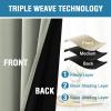 imageHVERSAILTEX 100 Blackout Patio Curtains Thermal Insulated Curtains for Sliding Door Extra Wide Window Panels Full Light Blocking Grommet Curtain with Black Liner W100 x L84 inch  Warm TaupeBlackout Light Sage