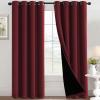 imageHVERSAILTEX 100 Blackout Patio Curtains Thermal Insulated Curtains for Sliding Door Extra Wide Window Panels Full Light Blocking Grommet Curtain with Black Liner W100 x L84 inch  Warm TaupeBlackout Burgundy