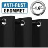 imageHVERSAILTEX 100 Blackout Patio Curtains Thermal Insulated Curtains for Sliding Door Extra Wide Window Panels Full Light Blocking Grommet Curtain with Black Liner W100 x L84 inch  Warm TaupeBlackout Jet Black