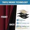 imageHVERSAILTEX 100 Blackout Patio Curtains Thermal Insulated Curtains for Sliding Door Extra Wide Window Panels Full Light Blocking Grommet Curtain with Black Liner W100 x L84 inch  Warm TaupeBlackout Burgundy