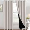 imageHVERSAILTEX 100 Blackout Patio Curtains Thermal Insulated Curtains for Sliding Door Extra Wide Window Panels Full Light Blocking Grommet Curtain with Black Liner W100 x L84 inch  Warm TaupeBlackout Pumice Stone